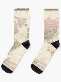 "Vintage Colorful Historical Rainbow World Map" Socks by easteuromaps | Redbubble