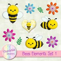 Free Bees Design Elements. Match them with the free Bees digital papers, design elements and more on Chantahlia Design. Instant download. #digiscrap #digitalscrapbooking #digitalplanner #cardmaking #freedigitalscrapbooking #designelement #bees #flowers