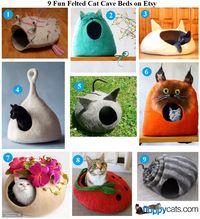 9 Fun Felted Cat Cave Beds on Etsy http://www.floppycats.com/9-fun-felted-cat-cave-beds-on-etsy.html