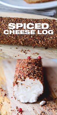 Spiced Cheese Log Recipe - Creamy party holiday appetizer with a spicy touch. Make it with goat cheese or cream cheese this Thanksgiving, Christmas or New Years. www.MasalaHerb.com