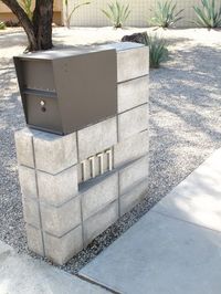 creative nice adorable cool wonderful Awesome-residential-modern-mailboxes-with concrete concept and has metal head design