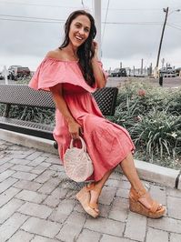 Looking for the perfect summer dress? This pretty little number is under $30 and wedges are under $23! all available with free shipping. #embroidereddress #dress #summerstyle #summerfashion #womensfashion #walmart #walmartfinds #walmartfashion #wedressamerica #pinkdress #summerstyle #walmartstyle