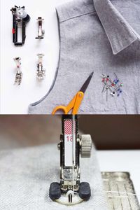 Making your first button down shirt or dress can be intimidating with all the details and steps involved. There are pockets, tons of topstitching and so many buttons. But if you take it one step at a time it’s really not that hard and can also be really fun. To help you achieve a professional look, take a look at what machine feet will help you along the way and find a few tips on how to use them on the blog at weallsew.com.