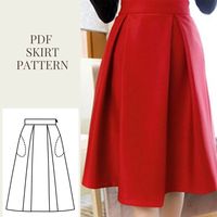Front pleated vintage style midi length skirt pattern PDF sewing patterns Nähen Schnittmuster Patrones de costuras Patron couture Vestidos Modelista Download pattern Digital sewing patterns Sewing projects Sewing ideas and inspiration Handmade Crafts Handmade clothes handmade wardrobe Handmade style Garment sewing Clothes patterns Winter fall spring summer clothes patterns Casual skirt pattern Formal skirt pattern Everyday skirts patterns 스커트 패턴 / 스커트 만들기 / 옷만들기 / 안입는옷 리폼
