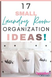 It’s time to finally get your small laundry room organized! Check out these 17 genius laundry closet organization ideas to make your laundry room functional. #organizationtips #laundryclosetorganization #smalllaundrysolutions #laundryorganizationideas #smalllaundryorganization #tidylaundryroom