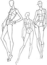 Plantillas base figurines de moda, poses de movimiento #fashion www.figurinesdemoda.com