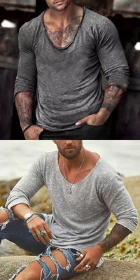 There are many hot sale clothes for men, coats, shoes, shirts, sweater and so on, more option for you. Shop now! #men fashion #mens t-shirt # Long sleeve top #winter #mens wear