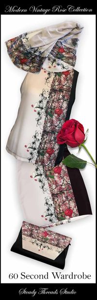 Modern Vintage Rose & Butterfly 60 Second Wardrobe. Classic Hollywood Style Wardrobe for dressing like a vintage Hollywood star! #ClassicHollywoodStyle #travelwardrobe #vintagerose #butterflyrose