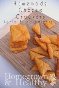 You probably won't believe how easy homemade cheese crackers are: cheese, butter, flour, bake.