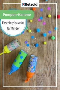 Die Pompon-Kanone ist schnell gebastelt und ist ideal für Fasching oder den Kindergeburtstag. Zur Anleitung >