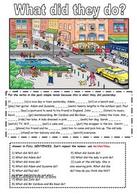 The past simple tense with a picture