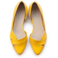 Sale 25% off! Yellow flats, women shoes, yellow shoes, handmade... ($143) ❤ liked on Polyvore featuring shoes, flats, flexible shoes, flat pump shoes, flat heel shoes, flat pumps and synthetic leather shoes