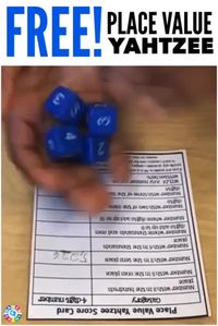 Roll the dice and play this FREE Place Value Yahtzee! This game makes practicing place value so much fun! Download multiple versions to fit your class.