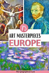Are you an art lover heading to Europe? This is the ultimate guide to 75 must see art masterpieces in Europe, for your Europe art bucket list. These amazing works of European art are the most important and beautiful works of art in Europe. Some of these masterpieces changed the course of art history. This Europe art travel guide takes you on a chronological tour of the greatest art of Europe, from ancient Greece through the Renaissance. Read on to discover the most important art in Europe!