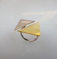 Geometric triangle Abstract Silver and by SAHARSAKIJEWELLERY
