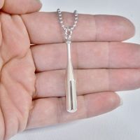 Stainless Steel Sports Jewelry By Dolphin Moon Creations #sportsjewelry #baseballjewelry #giftforhim #baseballbat #baseball #mensjewelry