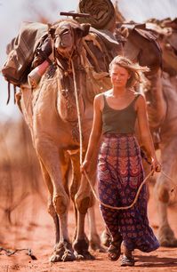 Mia Wasikowska (above) had to learn to work with the camels used in the film, set in the d...