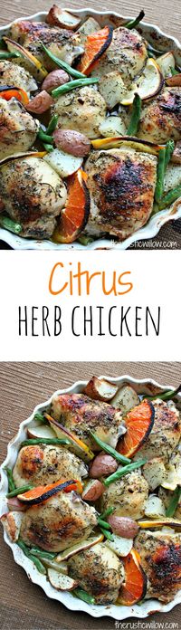 Citrus Herb Chicken with potatoes and green beans | therusticwillow.com