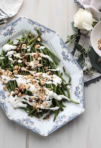 Haricot Vert with Roasted Garlic Chèvre & Toasted Hazelnuts — Plate Fete