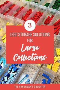 Looking for Lego storage ideas for that huge Lego collection? These three methods will keep all those Lego pieces organized and out from underfoot! #lego #legostorage #thehandymansdaughter