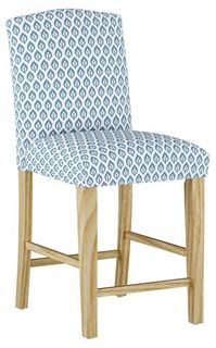 Marie Arched Counter Stool, Chambray Floral Linen | One Kings Lane