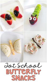 These yummy snacks are perfect for a butterfly theme in tot school, preschool, or the kindergarten classroom.