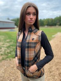 Wool Plaid Vest, Camel Plaid (4004) – Arista Equestrian