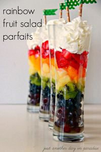 Fruit Salad Parfaits are the perfect way to celebrate St. Patrick's Day! Make these adorable, delicious and healthy treats!