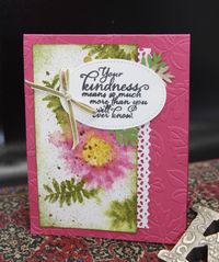 DTGD19TexasGrammy Floral Kindness by CAKath - at Splitcoaststampers - 8.9.19. (Pin: Inking/ Water-Base...Stamping. Pin+: Flowers-SU; Backgound: Dry Embossing; Thank Yous).