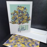 Deze kaart heeft Ingrid Nellen gemaakt met een babywipe techniek. Ze deed druppels Soft Suede, Night of Navy en Crushed Curry inkt op een billendoekje dat ze vervolgens op haar papier depte. Daarna sneeds ze de bladeren uit de Beautiful Trees dies uit om de boom te maken De spreuk komt uit Bigges Wish en is gestempeld op een stukje kaartkarton dat is geponst met de postzegelpons. In de Mint Macaron achtergrond is een stiksellijn van de Stitched With Whimsy stansen te zien. #prulleke #stampinup