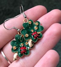 Four Leaf Clover Earrings Cute Earrings Gift for Women Ladybug by MissByDanielle on Etsy