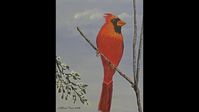 Time Lapse Preview of Cardinal and Daisies Easy Acrylic Painting for Beginners - YouTube