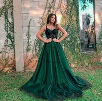 Spaghetti Straps Green Long Prom Dresses with Appliques Lace on Storenvy