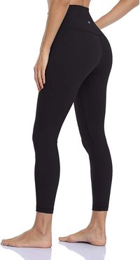 Buttery soft hand feeling, matte finish, non see-through High waist seamless waistband offers more coverage and keeps tummy controlled, knee to knee crotch long gusset design Proper amount of compression holds everything in place and provide support Inner pocket helps to store you necessary items like keys and changes 7/8 length leggings, 25'' inseam, great for yoga, training and running