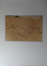 Antoni Tapies, minimalist abstraction, reproduction of an engraving by the Catalan painter, Informal art, abstract tendency, signe en relief