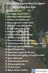 21 quick ways to improve your curb appeal and increase your house value before hiring a top ranked listing agent. Find out more at HomeLight.com.