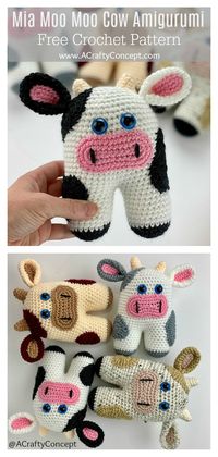This Adorable Amigurumi Cow Free Crochet Pattern is sure to bring some joy. It is easy to crochet, you can create your own adorable cow with little time. You ca