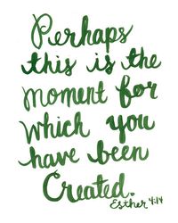 Bible Verse Art, Esther 4:14, Christian Wall Art, Scripture, Inspirational Quote, Watercolor Hand Lettering Print