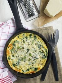 Omelette aux épinards et mozzarella : Recette d'Omelette aux épinards et mozzarella - Marmiton