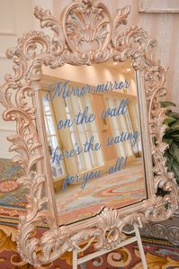 Mirror seating chart decor at Disney Grand Floridian wedding