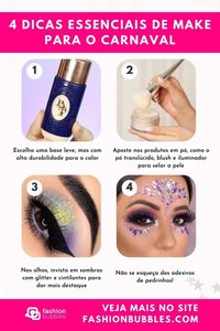Carnaval pede glitter, pede brilho! Veja dicas para arrasar na make da folia e confira mais ideias e tutoriais de maquiagem no Fashion Bubbles.