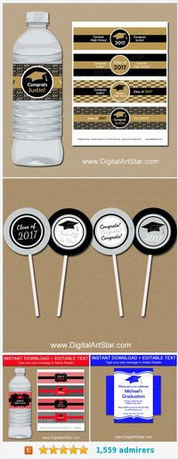 Graduation party ideas for the 2017 High School Graduate or College Graduate https://www.etsy.com/shop/digitalartstar