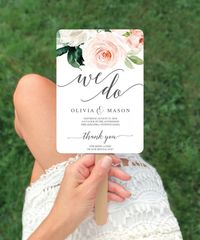 Floral Wedding Program Fan Printable Program Fan Template | Etsy