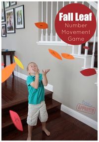 Fall Leaf Number Movement Game. Great preschool activity!