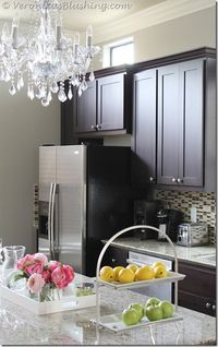 Picking the Perfect Gray Paint {Revere Pewter} Paint Color with cabinets and granite