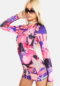 Horoscopez Gemini Tabloid Print Bodycon Mini Dress – Dolls Kill