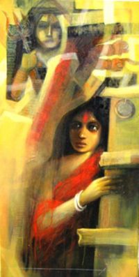 Buy Painting Durga The Girl Artwork No 3411 by Indian Artist Aloke Roy