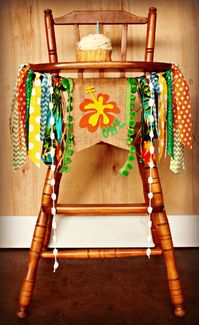 Hawaiian Boy Luau Birthday High Chair Highchair Banner Party Photo Prop Bunting Backdrop Cake Smash Fabric First One Hibiscus Flower Surfer