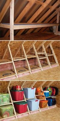 Awesome attic storage ideas. #atticstorage #atticstorageideas #atticstorageunfinished #atticstoragediy #atticstorageideasunfinished