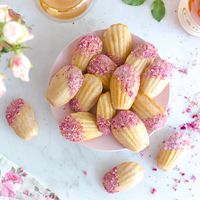 Rose Rosé Madeleines - Baking the Goods
